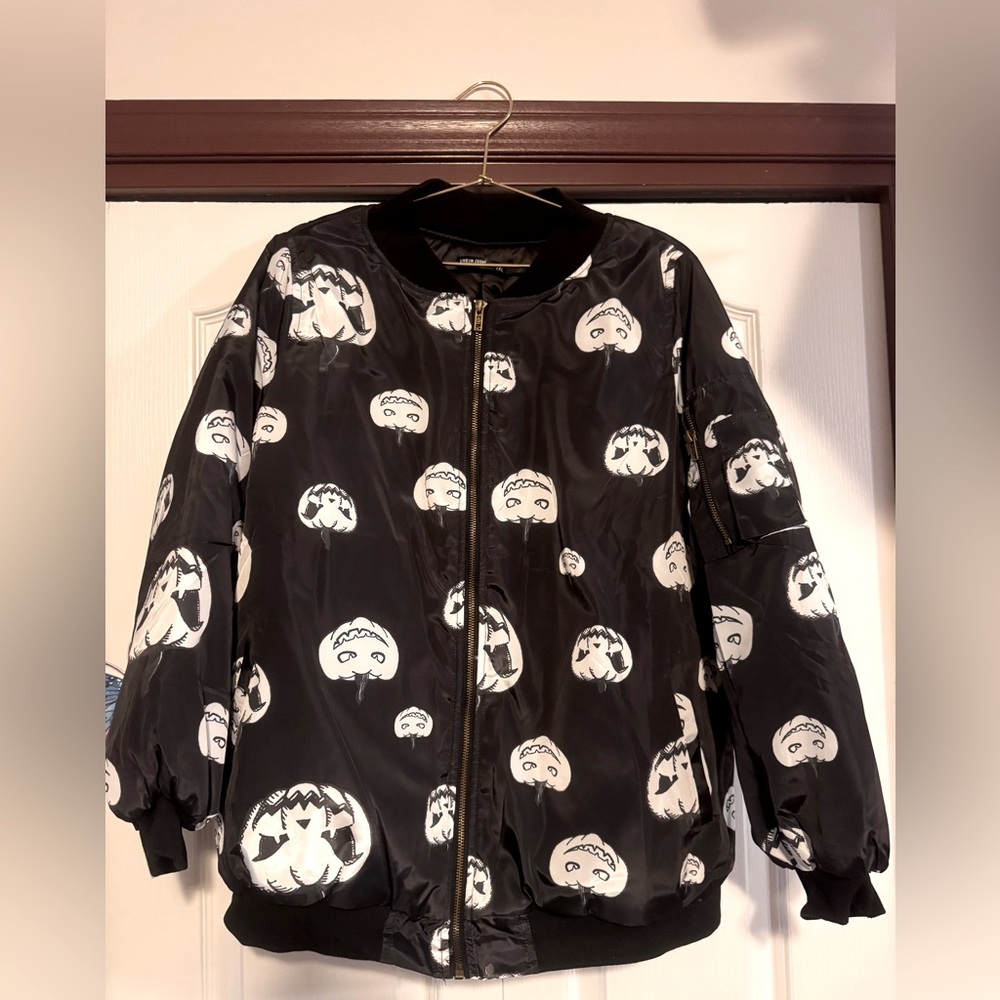 Pumpkin Black Bomber Jacket